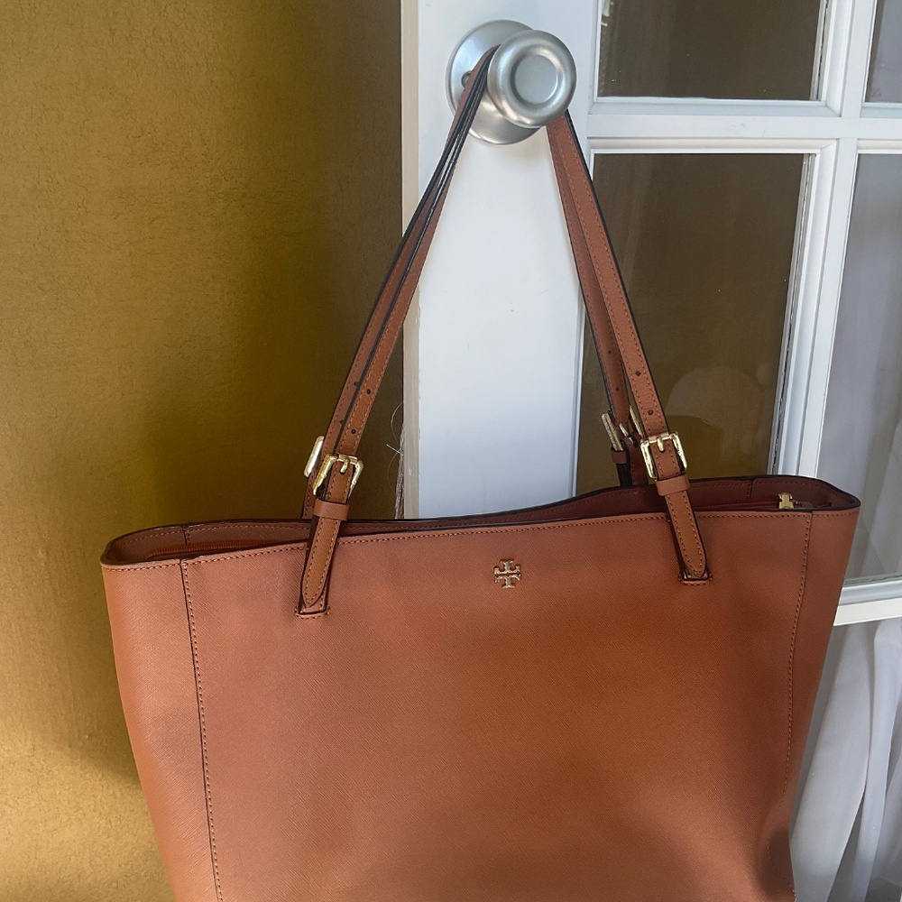 Tory Burch brown work bag tote Buckle - Picture 3 of 16